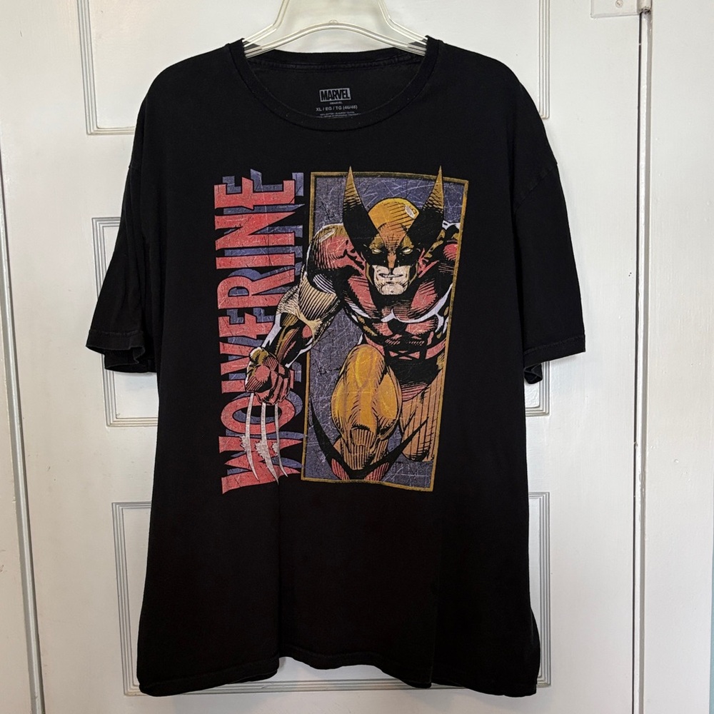 Marvel Wolverine Tee - Black with Yellow & Red Graphic Size XL (46/48)